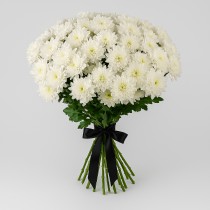 Funeral Bouquet of 20 White Chrysanthemums